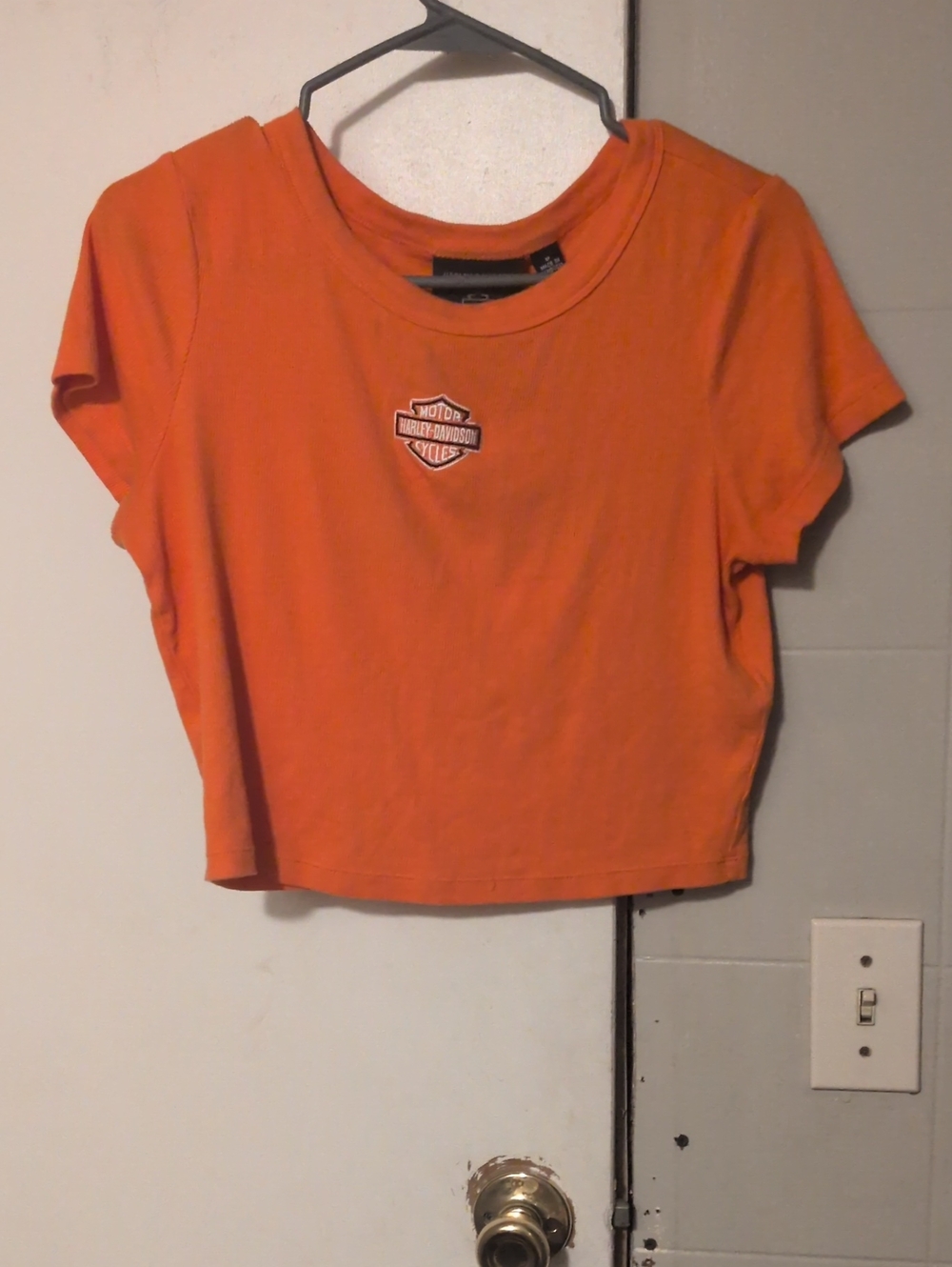 Harley-Davidson Bright Orange Logo Crop Tee